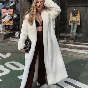 Casaco de pele sintética branco quente para mulheres, casaco de manga comprida luxuoso de coelho falso, <span class=keywords><strong>blazer</strong></span> de pele de coelho para mulheres, moda feminina - Product Image 6