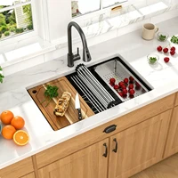 Nouvelle évier de cuisine sous plan, fait main, à cuve unique, en SUS304