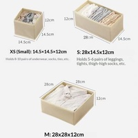 Boîte de rangement pliable et empilable en tissu pour sous-vêtements et chaussettes, style minimaliste moderne, grande capacité, avec compartiments, pour l'exportation