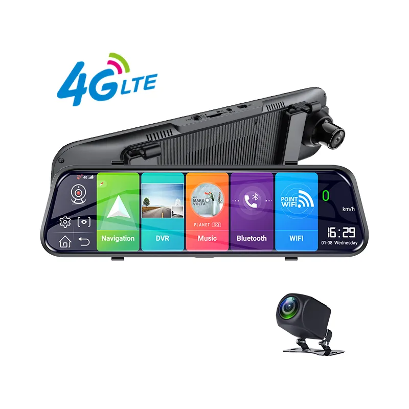 Dvr de coche con espejo y wifi, monitor remoto de seguimiento GPS, cámara de coche, Android 8,1, doble lente HD1080P 4G, con WiFi, 4G