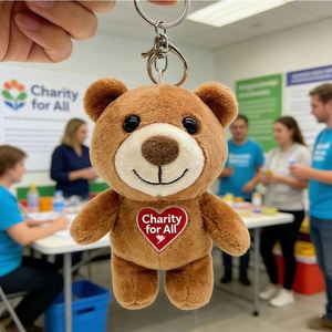 Llavero de Peluche Personalizado para Organizaciones Benéficas - Colgante Ecológico con Logotipo Imprimible, Ideal para Regalos en Eventos - Product Image 1