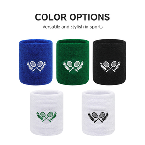 Muñequera Deportiva con Logotipo Bordado, Muñequera de Algodón Absorbente, Muñequeras de Tenis Transpirables al por Mayor, Muñequera Protectora - Product Image 1