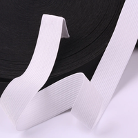 Bande élastique en crochet noir et blanc pour la couture d'accessoires vestimentaires, bande en caoutchouc, bande tricotée unie, bande élastique