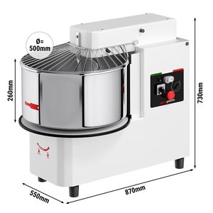 Machine à pétrir la pâte Gastro GGM - 53 litres / 44 kg - 2 vitesses - Bol amovible et mécanisme de mélange pliable - Fonction minuterie - Product Image 2