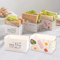 Logo jetable écologique de qualité alimentaire Boîte d'emballage pour sandwich carré épais Récipient alimentaire à emporter biodégradable