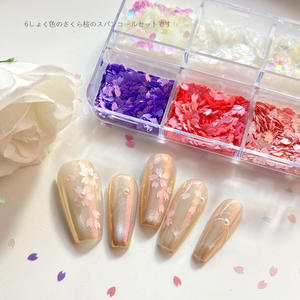 TSZS 6 grilles Sakura fleur 3D <span class=keywords><strong>japonais</strong></span> holographique décor flocons fleur de <span class=keywords><strong>cerisier</strong></span> ongles paillettes paillettes autocollants pour décor de printemps - Product Image 1