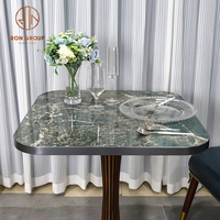 Plateau de Table en alliage d'aluminium, motif marbré Unique, vert, pour Restaurant, café, Bar, pierre frittée, bon marché