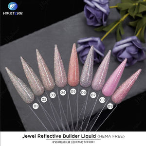 Gel de construction pour ongles liquide réfléchissant sans HEMA en flacon, gel de construction réfléchissant effet bijou, vernis à ongles couvrant, OEM - Product Image 4