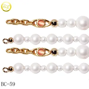 Wholesale Decorative Bracelet Accessory Pearl Chains Phone Case Chain Fitting Clasp Hook Chain For Shoulder Bags