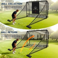 Cage de frappe de golf avec écran d'impact 10x7 pieds pour simulateur, équipement d'entraînement de driving et de chipping intérieur/extérieur