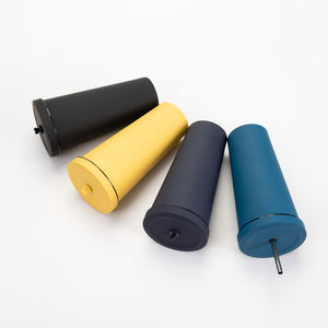 Gobelet isotherme réutilisable à double paroi sous vide pour le voyage, avec paille et couvercle en silicone - Product Image 2