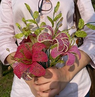 Bouquet de lys perlés aériens - Rose/Transparent, Décoration légère, Ambiance bohème