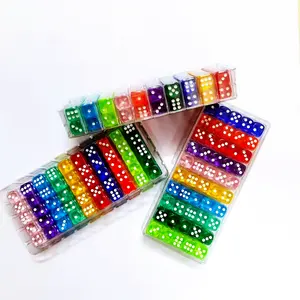14mm D6 Acrylic Dice Transparent Color Rounded Corner Custom Dice Dice Game Board Game