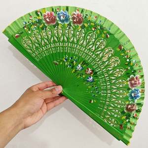 Abanico Tradicional Chino de Bambú Tallado y Pintado para Bodas, Decoración del Hogar, Regalo Empresarial, 33cm, Abanico de Mano para Festivales y Eventos Románticos - Product Image 6