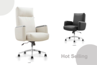 Chaise de bureau de direction à dossier haut et moyen en cuir PVC pivotante pour manager, PDG, bureau