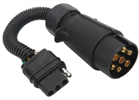 Anhänger Draht adapter Stecker 7Way EU Round to 4Way US Flat Coiled Kabelst ecker 7Pin bis 4Pin ABS Messing für die meisten Anhänger RV