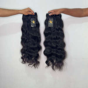 Natural Wavy <b>Body</b> <b>Wave</b> Hair Extension, Cuticle Aligned Natural Hair Extensions, Raw Temple wavy Unprocessed Indian Human Hair - Product Image 2