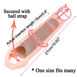 Große Größe 27CM Penis Sleeve Extender Wieder verwendbare Tpe Dildos Kondom Verzögerung Ejakulation Dick Vergrößerung Sexspielzeug für Männer