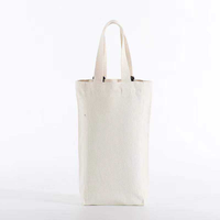 Sac fourre-tout en toile pour deux bouteilles de vin, réutilisable, avec bandoulière robuste et double couture, idéal pour cadeau, pique-nique, extérieur