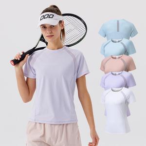 Top Sportivo da Donna a Maniche Corte in Pile, Asciugatura Rapida, Traspirante, Girocollo, Vestibilità Ampia, in Mesh, per Corsa, Fitness, Yoga, Estivo, Leggero - Product Image 1