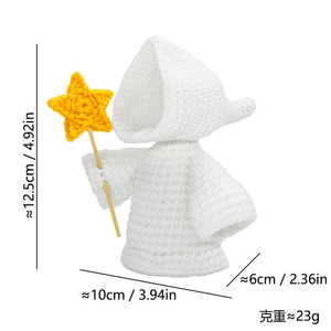 <span class=keywords><strong>Porte</strong></span>-clés fantôme en crochet fait main pour Halloween, en peluche, cadeau d'accompagnement émotionnel avec ailes, artisanat textile tricoté, personnalisable - Product Image 6