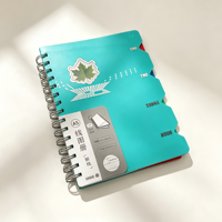 Carnet à spirales A5 personnalisé avec 4 séparateurs en PP, 105 feuilles, carnets à spirales A5 en polypropylène pour étudiants, enfants, fournitures scolaires et de bureau