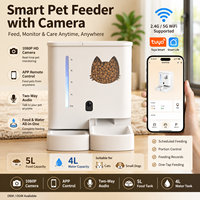 Distributeur automatique intelligent d'aliments et d'eau pour animaux de compagnie 5L avec caméra, contrôle via l'application Tuya, minuterie et dosage quantitatif, modèle 2026