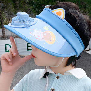 Zixi sun <b>hat</b> wholesale, summer wide brim open top sun protection <b>hat</b> with fan, cute beach sun <b>hat</b> for boys and girls - Product Image 2