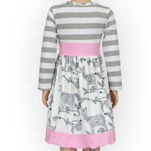 Vestido de Princesa para Bebé con Estampado Digital Personalizado, Ropa de Boutique Navideña para Niña, Manga Larga, Tul, Fruncido - Product Image 6