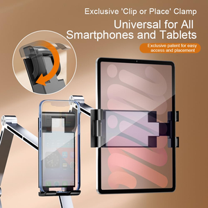 Rotatable Universal Aluminum Alloy <b>Tablet</b> <b>Stand</b> with Clamp <b>for</b> Office Use - Product Image 2