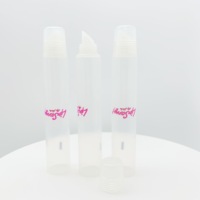 Emballage cosmétique en tube rond compressible imprimé offset avec bouchon à vis pour rouge à lèvres en plastique transparent 10 ml