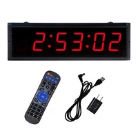 Produsen Olahraga Olahraga Cahaya HITAM Plug Detik Stopwatch Hitung Mundur 3 Inci Led Digital Besar Jam Dinding Dipasang Timer Gym
