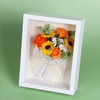 NEUE Handgemachte Geschenke Seifenblumenstrauß im Fotorahmen mit LED-Licht Lehrertag Geschenk 4 Farben für Mutter Freundin Lehrerin