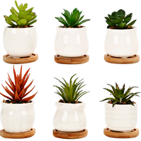 Pot Bunga Keramik Mini Putih Modern Minimalis, Pot Tanaman Hias Berlapis Glaze, Dekorasi Ramah Lingkungan untuk Kantor, Rumah, dan Dalam Ruangan