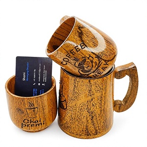 Tasse à café en bois écologique de 200 ml au design classique, taille personnalisée, prix d'usine, idéale pour les fêtes - Product Image 1