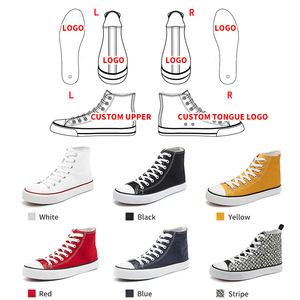 Chaussures en toile personnalisées à bas prix en gros pour femmes, logo personnalisé, baskets montantes pour femmes, chaussures en toile XRH - Product Image 1