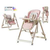 Chaise haute pliable pour bébé, réglable en hauteur, plateau amovible, en plastique, moderne, portable, fabrication directe d'usine OEM&ODM