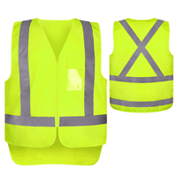Chaleco de Seguridad de Alta Visibilidad AS/NZS 4602 con Cierre de Cremallera y Bolsillo Trasero para Identificación, Ropa Reflectante para Construcción