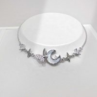 Bracelet personnalisé en argent sterling 925 avec breloques coquillage, cœur et lune, pour fête, luxe, amitié, avec pierres précieuses naturelles