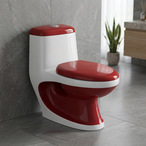 Indian Ceramic One Piece WC Black White Multi Color Water Closet Western Floor Mounted Toilet - Product Image 6