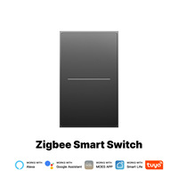 Panel Táctil Inteligente de 240V Zigbee WiFi, Duradero, IP22, con Cristal de Tacto Suave, 10A, Cable Neutro, Control por Aplicación Google Home, Diseño Minimalista