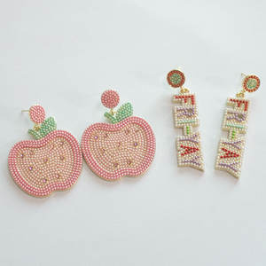 عرض ساخن على أقراط أذن نسائية بخرز من الخرز مناسبة كهدية مناسبة للمدرسة - Product Image 6