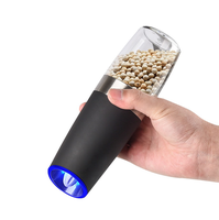 Moulin à poivre électrique en acier inoxydable SUS et acrylique ABS, avec mouvement en céramique, disponible en version simple ou en ensemble, avec cadre en fer, moulin à épices et à poivre