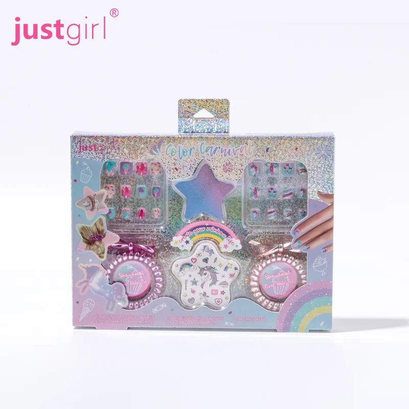 Kit de maquillaje de nuevo diseño para niñas, juego de maquillaje no tóxico, juguetes de belleza con bolsa elegante, regalos, juego de rol