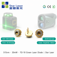 Diode laser verte LXU LXU51530NPG-W 515nm 30mW TO18 5.6mm, module LD pour niveleur, télémètre, éclairage stellaire, outils électriques