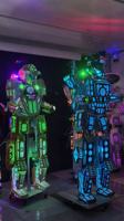 Costume de robot lumineux en alliage d'aluminium avec LED, combinaison mecha laser portable pour spectacle commercial, scène ou fête
