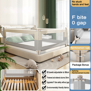 Barrière <span class=keywords><strong>de</strong></span> sécurité réglable pour <span class=keywords><strong>lit</strong></span> bébé, directement <span class=keywords><strong>de</strong></span> l'usine OEM, en tissu Oxford, barrière anti-chute en métal pour tout-petits, certifiée CE, installation facile - Product Image 5