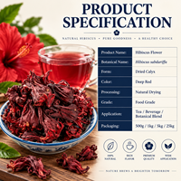 Pemasok Bahan Baku Teh Bunga Hibiscus Kering Grosir Kemasan Kustom Label Pribadi