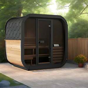 ساونا بخار جاف كهربائية صغيرة تعمل بالأشعة تحت الحمراء للاستخدام الخارجي مصنوعة من الخشب الصلب للفلل من شركة صينية - Product Image 5