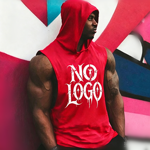 T-shirts <span class=keywords><strong>sans</strong></span> manches pour hommes, débardeurs en coton avec emmanchures, gilets de gymnastique simples personnalisés avec chapeau et poche, nouveau design - Product Image 1